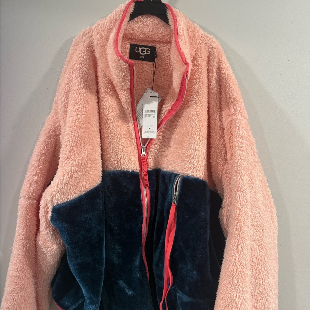 UGG Coral and Navy Fleece Jacket